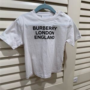 Burberry Kids White Tee with Black Lettering